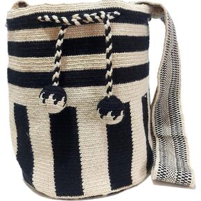 حقيبة حمل الكروشيه Wayuu ، Mochila المنسوجة ، حقيبة قبلية كولومبية ، حقيبة قماشية شاطئية للنساء