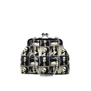 Gothic Ghoul Girl Kisslock Clutch Purse, Vampira, Morticia Addams, Lily Munster, Bride of Frankenstein, Goth Evening Bag, Gift for Women