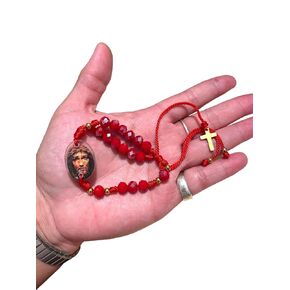 Precious Blood of Christ bracelet with red cord, Decade bracelet Precious Blood of Jesus Christ, Rosary bracelet Precious Blood of Jesus