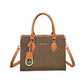 MK Women's Leather Tote, Luxury Shoulder Bag and Crossbody Bag with RFID Protection, Designer Work Tote, Gift for Her(Vanilla color)