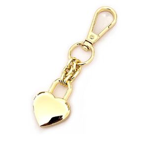 Mirror Polished Sparkling Gold Heart Shaped Padlock Handbag Charm