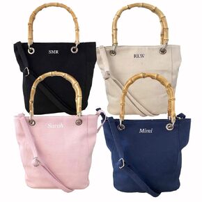 أكياس دلو مقبض الخيزران - شملت Crossbody - شخصية مثالية - النمط الساحلي - Monogram مقرض - شحن سريع!