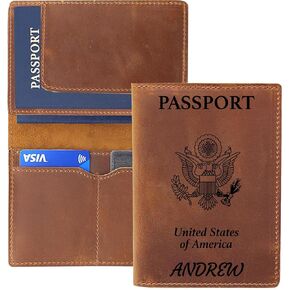 Personalized Leather Passport Holder, Custom Travel Wallet, Genuine Leather Passport Cover- Custom Engraved Passport Wallet, Wallet for Passports