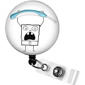 Me Hoy Minoy Badge Benel-مضحك Doodlebob Id Clip للممرضات ، موظفي المستشفيات ، الرعاية طويلة الأجل ، طب الشيخوخة ، المساعد الطبي ، مساعدين ، هدية CNA ، شارة الإسفنج الإسفنج in Kuwait