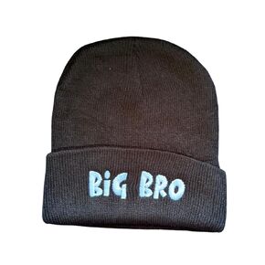 Lil Bro Big Sis Winter Hat, Matching Sibling Beanies, Big Brother Little Sister Knitted Cap For Boy Girl, Big Brother Baby Announcement Gift For Baby Sister, Little Brother Beanie (Lil Bro/Black)
