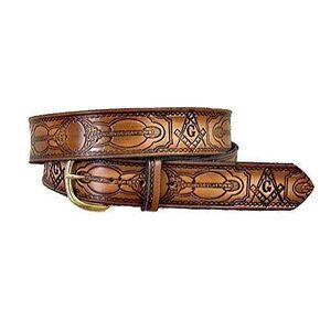 FREEMASON MASON MASONIC MASONS CUSTOM HANDMADE LEATHER BELT 1 1/2" WIDE