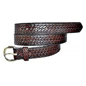 BASKETWEAVE CASUAL DESIGN BASKET WEAVE Braided Unisex Jeans Handmade Leather Belt 1 1/4" Wide w Buckle Made in Usa