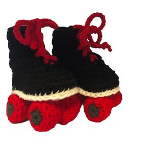 Red Racing Style Roller Skate baby booties