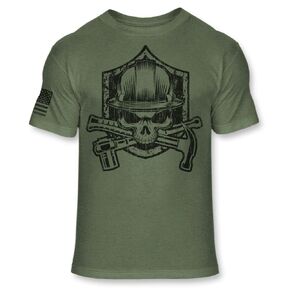 Scaffolder Grim Reaper Skull Shirt - Scaffolding Jolly Roger Skull T-Shirt - Scaffold Skull Crossbones Tee - A159
