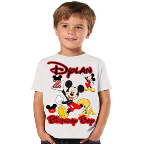 Custom Mouse Birthday Shirt. Add Any Name and Age on it Family Matching Shirts Perty vavor Mouse Personalized Birthday Shirt