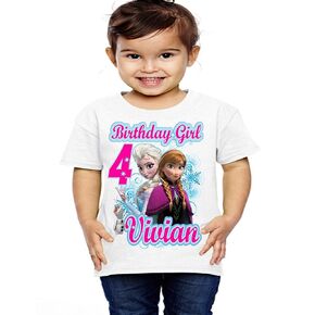 Custom Birthday Shirt, Add Any Name and Age, Elsa Anna Personalized Princess Birthday Shirt, Kids Party Cumpleanos