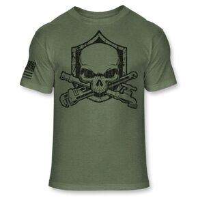 Plumber Grim Reaper Skull Shirt - Plumbing Jolly Roger Skull T-Shirt - Plumbers Skull Crossbones Tee - A160