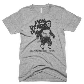 Funny Animal Shirt Man Bear Pig Shirt Vintage T-Shirts Cryptozoology Shirt Sci Fi