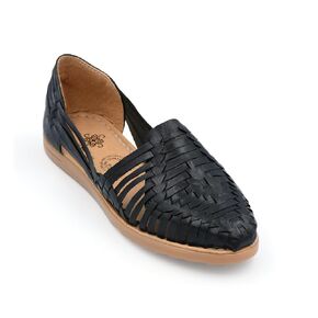 Women's Leather Mexican Huarache Sandals, hand woven shoes for Women, Mexican closed toe sandals, 326 (8, Brown)