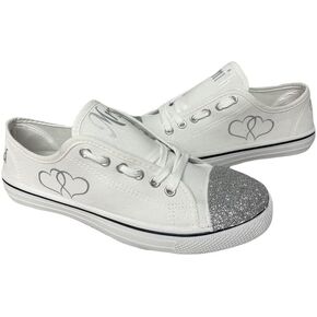 Personalized White Canvas Wedding Shoes Reception Sneakers Custom Mr Mrs Tennis Honeymoon Bridal Flats for Bride Gift