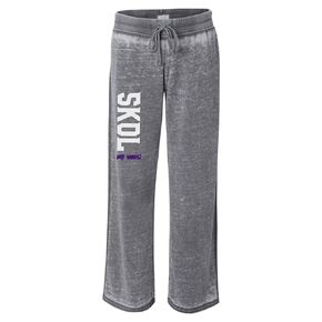 Vikings Pants Skol Sweats Minnesota SIZE XL ADULT Ultra Soft Lightweight Burnout Sweatpants, Dark Grey