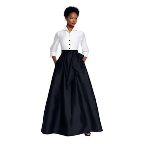 Handmade Black Taffeta Long Maxi Skirt with Pockets Lined Pleated Elegant Christmas Evenings Skirt Gift For Wife