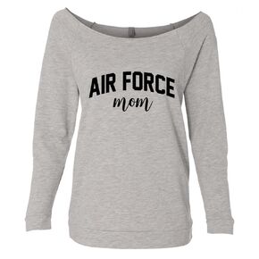 Air Force Mom Raw Edge Neckline Off The Shoulder Lightweight Pullover Sweater For Women