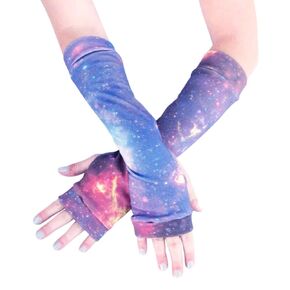Galaxy Space Arm Warmers Gloves for Women Galactic Stars