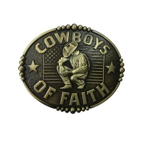 Cowboy Belt Buckle Western Religious Faith Texas Mens Belt Buckles