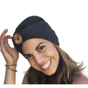 Womens Dark Grey Bamboo Merino Wool Headband