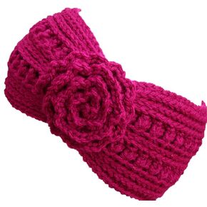 High Fashion Headband Ear Warmer, Earmuff | Boysenberry with flower