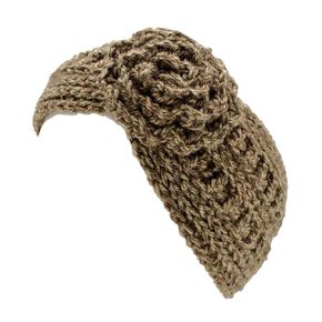 High Fashion Headband Ear Warmer, Earmuff | Desert Dust with flower
