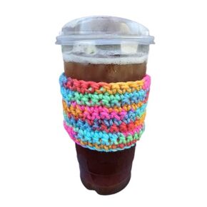 Hot Cold Drink Cup Holder Sleeve I Crochet Drink Holder, Coffee Holder, Tea Holder, Drink Sleeve, Coffee Sleeve, Tea Sleeve, Drink Cozy, Coffee Cozie (Medium)