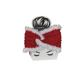 Crocheted Ear Warmer/Head Band - Red and White