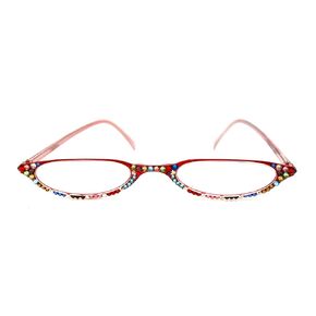 The Marvelous, Women Bling Reading Glasses Adorned with European Crystals +1.50 +2.00 +2.50 +3.00 Gold, Red Multi Color, Lower Noise. NY Fifth Avenue.