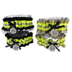 Firefighter Wedding Garter with Lace Set, 1 Garter with Lace toss garter no lace