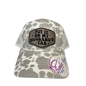 Funny Put It On My Husbands Tab Pony Tail Hat, Adjustable Lepoard Women - Put It On My, Cowboy, Girl Dad, Womens Hat (Black Lepoard)