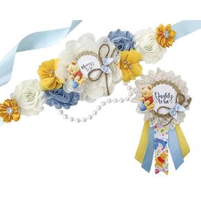 Winnie Eating Hunny Baby Shower Mom to be Maternity Sash, Pooh Mom to Be Sash for Shower, Yellow Bear