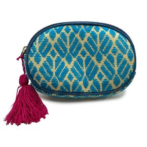 Fanny Pack "Eugenia", made by Jühue Artesanal, handmade fanny bag made in Mexico, Blue fanny bag, embroidered fanny bag, Mexican embroidery, Waist bag, embroidery waist bag, Embroidery waist bag