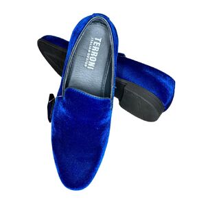 Royal Blue Men's Slip-On Dress Shoe-Fashionable-Italian Design-Luxury Comfort Dress Shoe- Wedding Prom Shoe (10)