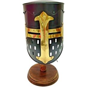 Black Medieval Knight Helmet with Interior Liner: Viking-Style Ant Design for Authentic Historical Reenactments and Combat Protection