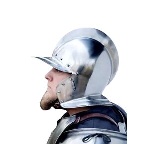 18GA Steel Medieval Burgonet Helmet Replica – Viking Helmet for SCA and LARP, Ideal Gift for Collectors and Enthusiasts