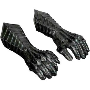 Black Finish Medieval Nazgul Steel Gauntlet Gloves: Battle-Ready Warrior Armor with Detailed Design, Perfect for SCA, LARP, and Collectors – Ideal Gift for Halloween and Themed Events