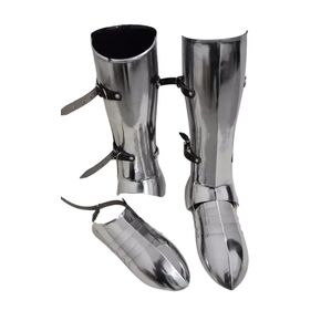 Medieval Knight Leg Guard & Sabaton Armor: Premium Protection for SCA, Cosplay, and LARP Events, Ideal Christmas Gift for Historical Reenactment Enthusiasts