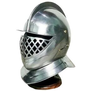 Medieval Knight Close Helmet Replica | 18 Gauge Steel Armor for LARP, Reenactments, and Collectors | Historical Warrior Headgear with Authentic Detailing