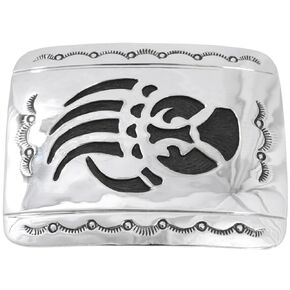 Longmire Bear Paw Belt Buckle Navajo Overlaid Sterling in Your Choice of Finish 0804