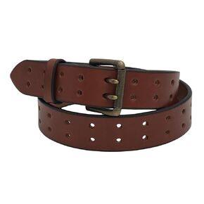 Double Hole Belt Genuine Bridle Leather 1.5 Inches Wide