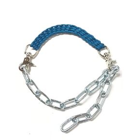 goat show collar with chain caribbean blue, optional goat lead