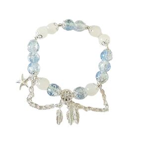 Carlaire A 10mm Handmade Beaded Colored Glass Bead Bracelet, Women's Elastic Bracelet, Designed for Gift Giving
