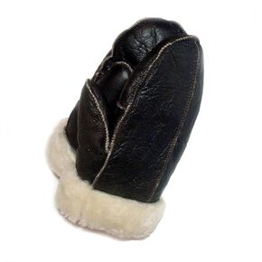 Unisex Sheepskin Mittens, Handmade Shearling Mitts by Katz Leather (Medium Woman, White Wool)