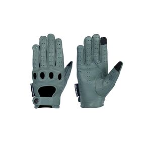 Gray Leather Designer Driving Gloves Reverse Stitched by Gladiator Polo (2X-Large)
