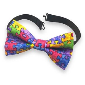 Autism Awareness Puzzle Adult Bow Tie/Pre-Tied Ready to Ship BowTie /