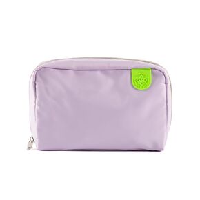 Cosmetic Pouch with Multiple Interior Pockets, Pink Nylon Bag for Daily Essentials and Travel (Pink)