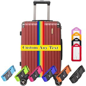 Personalized Luggage Straps Luggages Belts with Combination Lock, Custom Adjustable Suitcase Strap Embroidery with Name/Text, Secure Bag Closure with Suitcases Band for Travel Bussiness - 15 Colors