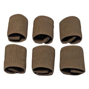 USA Mil-Spec Molle Backpack Elastic Webbing Belt Strap Clip Keepers 6-Pack (Black, 1")